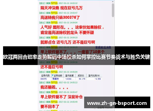 欧冠两回合赔率走势解码中场绞杀如何掌控比赛节奏战术与胜负关键